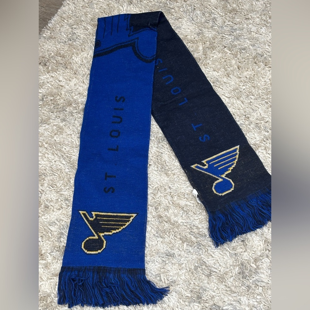 NHL St. Louis Blues Hockey Scarf 62” Rare Reversible